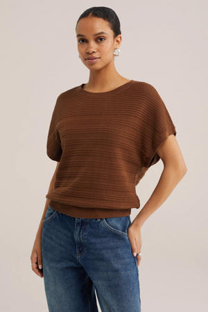 gebreide top - bruin