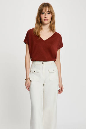 top met glitters - cognac