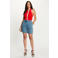 Morgan high waist straight leg denim short met plooien - mediumblauw