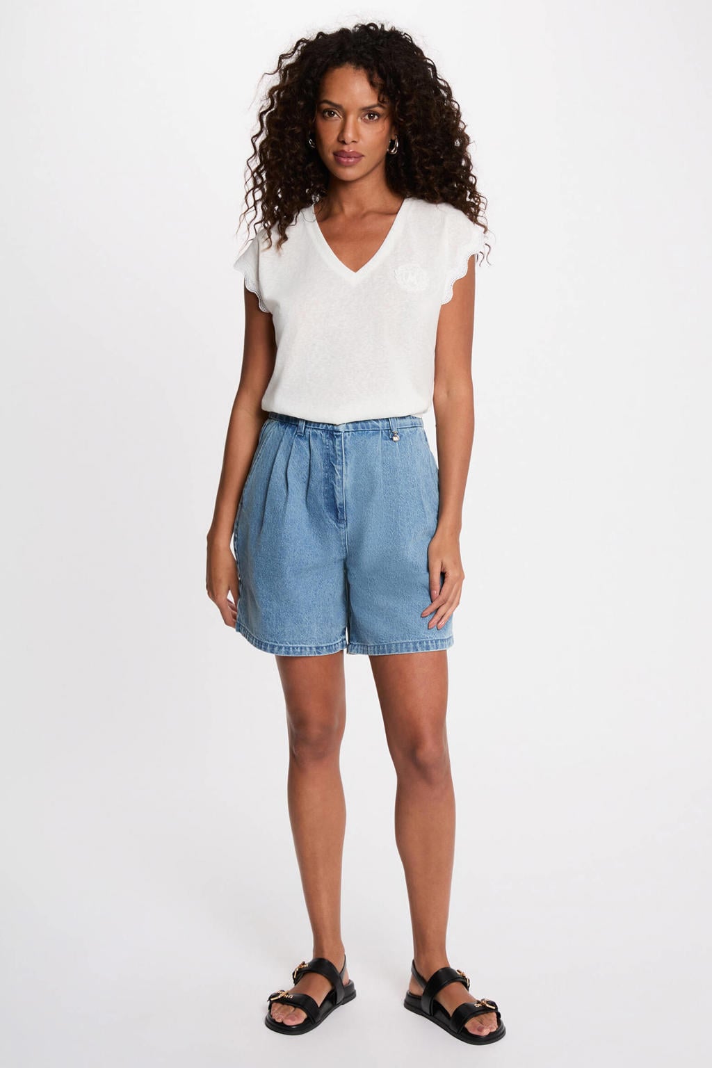 Morgan gehaakte T-shirt - wit