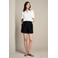 LOLALIZA regular waist straight fit paperbag short - zwart