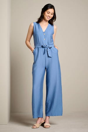jumpsuit met ceintuur - blauw