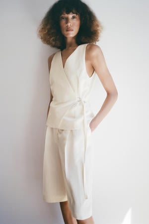 jumpsuit met linnen - ecru