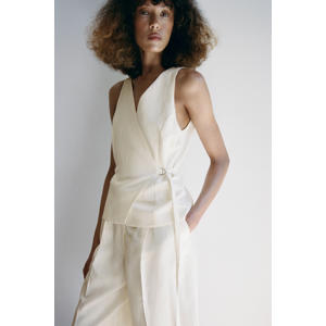 jumpsuit met linnen - ecru