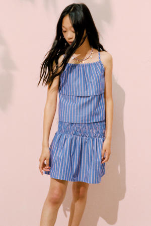 gestreepte mouwloze top - blauw