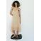 Mango viscose geruite midi jurk - lichtgeel