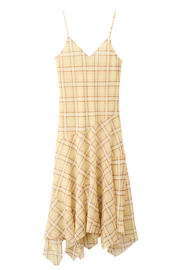 thumbnail: Mango viscose geruite midi jurk - lichtgeel