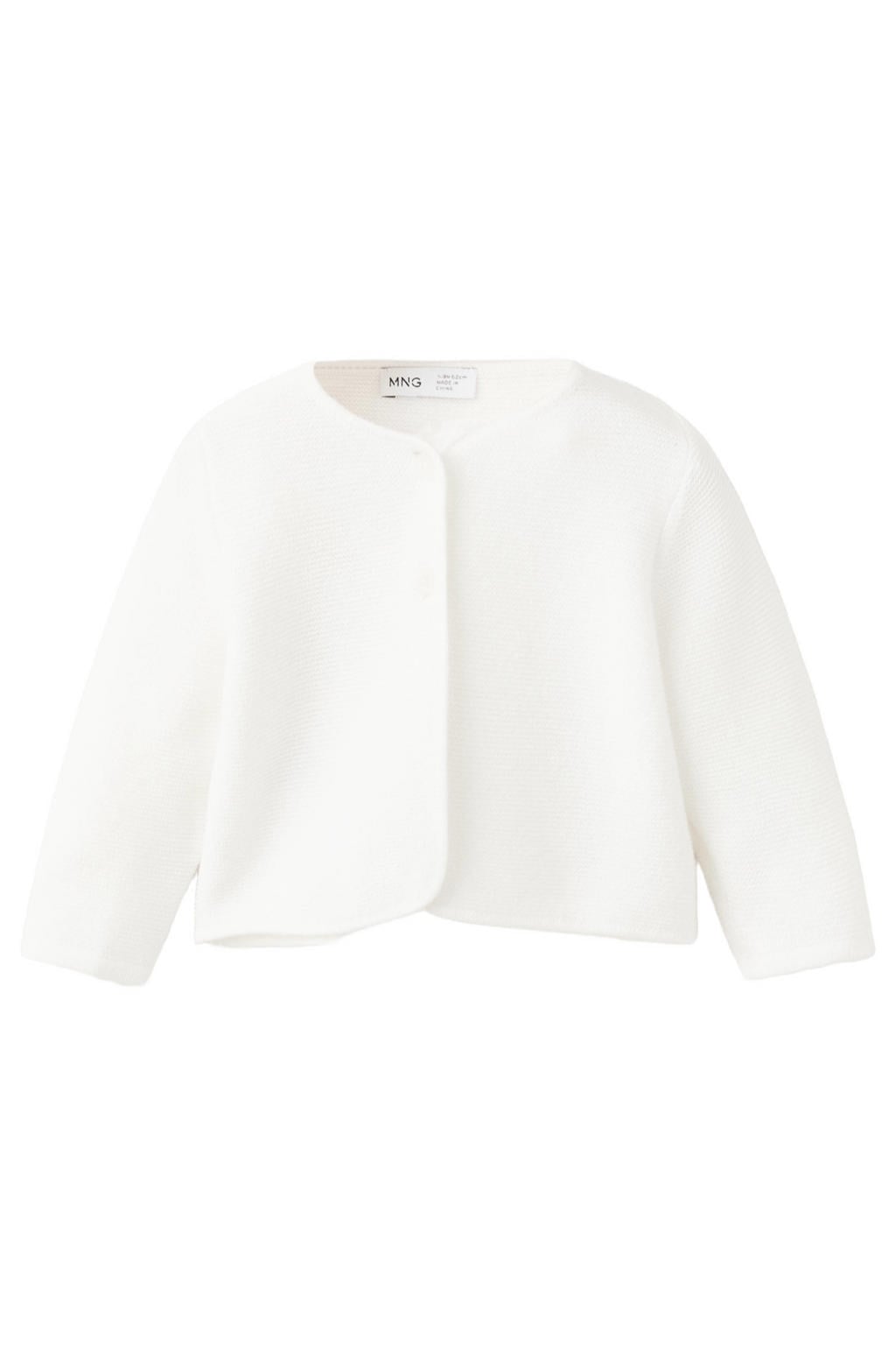 Mango Kids gebreid vest - wit