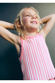 thumbnail: Mango Kids gestreepte gebreide top - roze