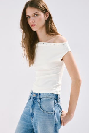 top met studs - wit