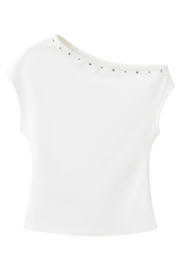 thumbnail: Mango top met studs - wit