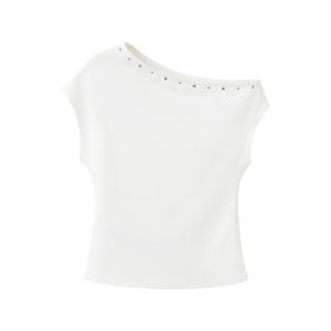 top met studs - wit