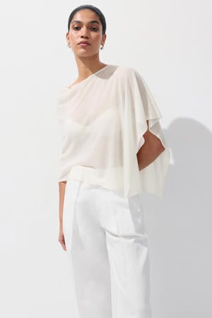 semi-transparante top - ecru