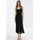 Mango gestreepte midi jurk - zwart