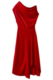 thumbnail: Mango one shoulder midi jurk - rood