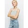 Mango Kids cropped gestreepte mouwloze top met ruches - mintgroen