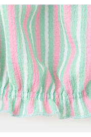 thumbnail: Mango Kids cropped gestreepte mouwloze top met ruches - mintgroen