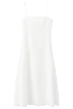 mini jurk met linnen - wit