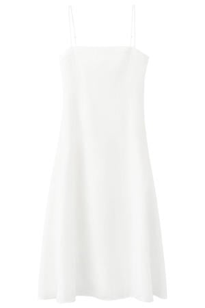 mini jurk met linnen - wit