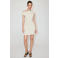 Mango off shoulder korte jurk - beige