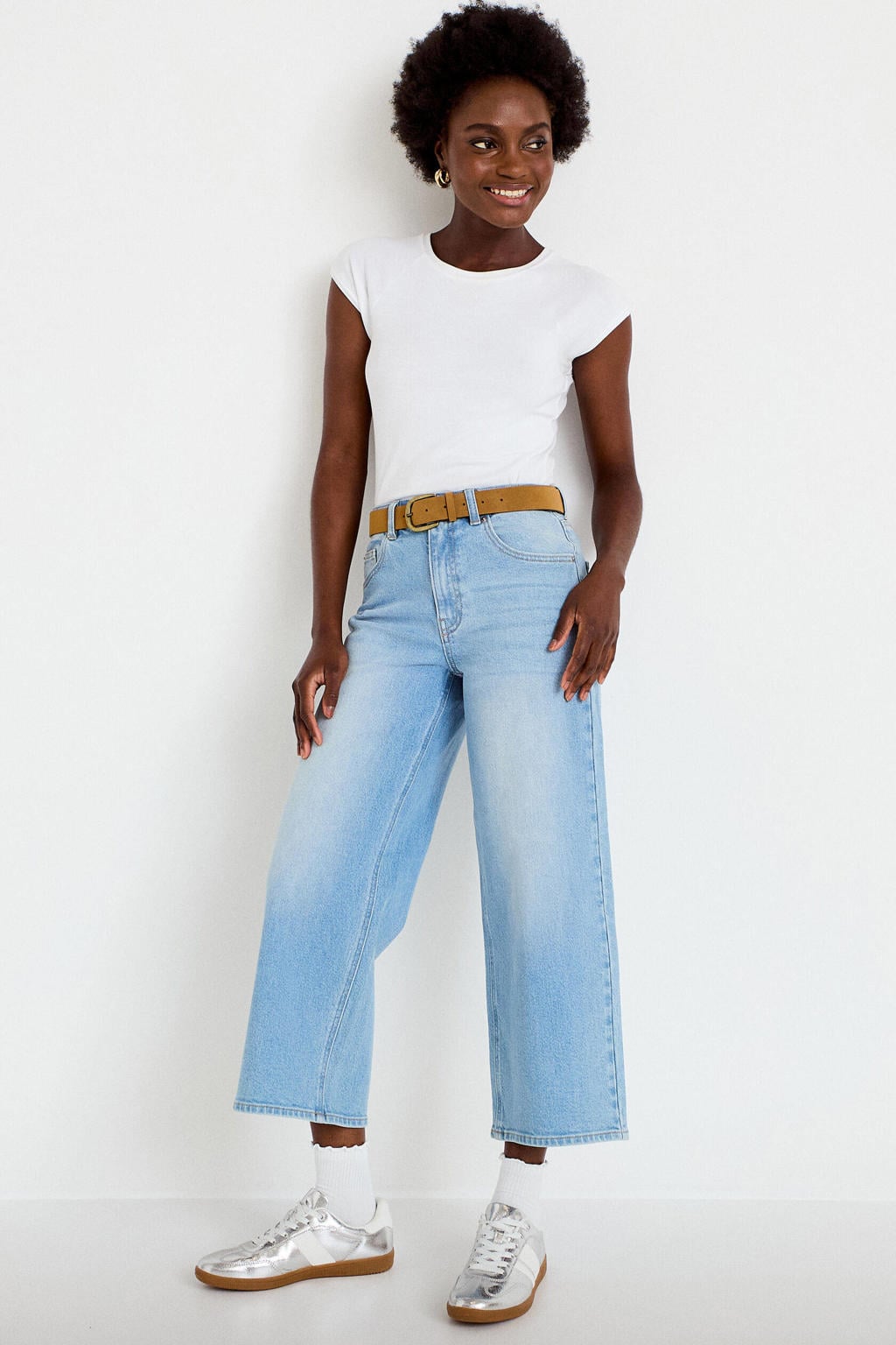 Cache Cache high waist wide leg jeans - lichtblauw