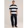 WE Fashion boxy gestreept T-shirt - donkerblauw
