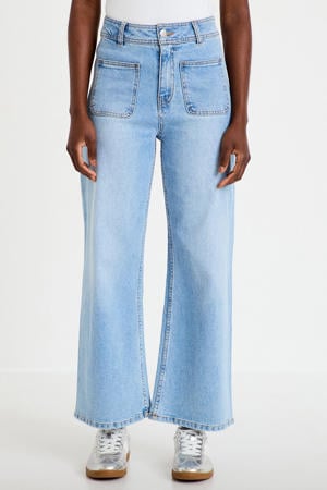 high waist wide leg jeans - lichtblauw