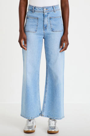 high waist wide leg jeans - lichtblauw
