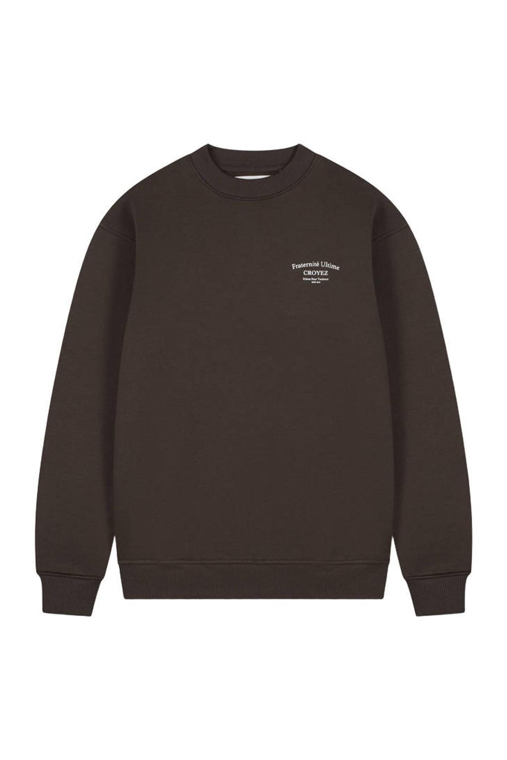 Croyez relaxed fit sweater met backprint - dark brown