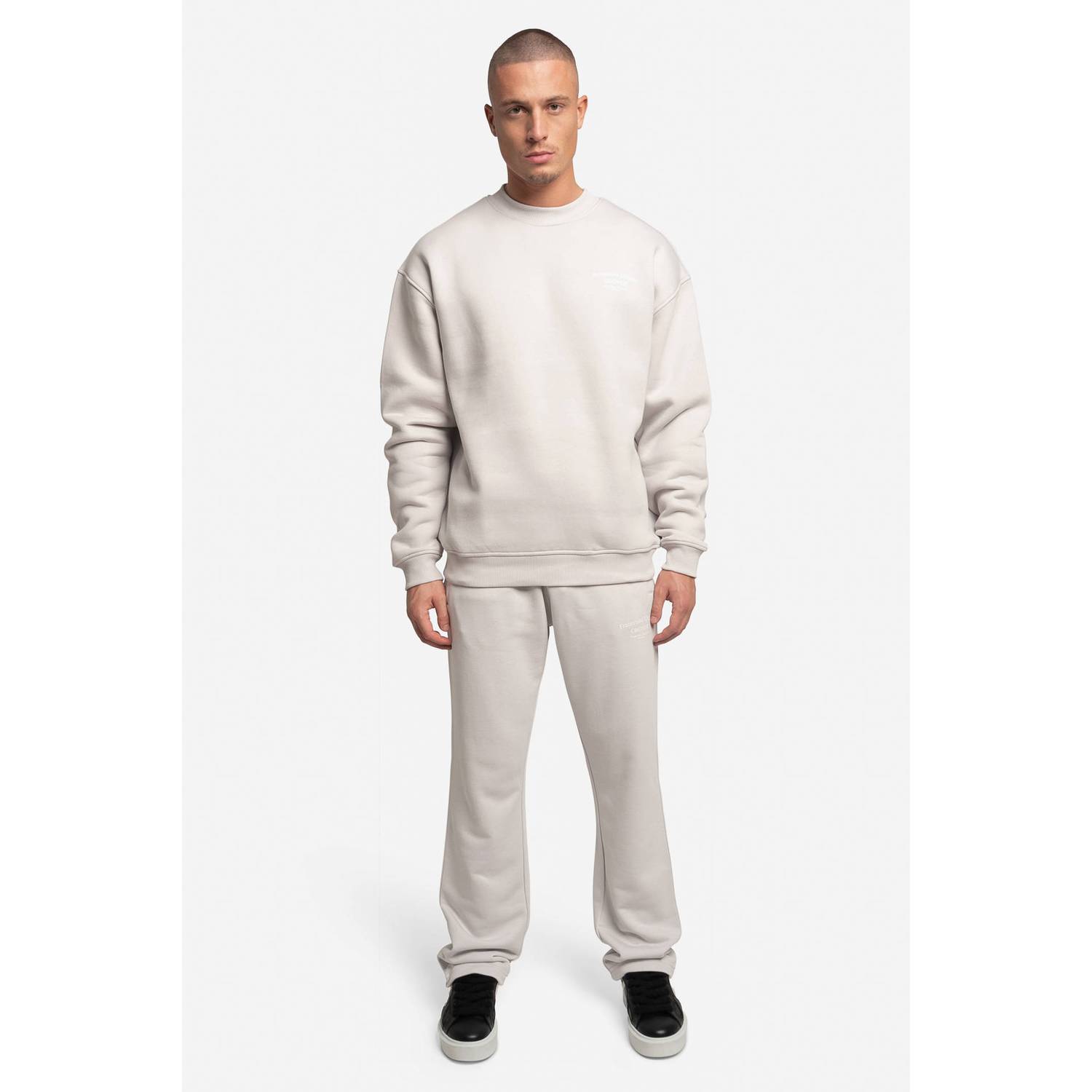 Croyez relaxed fit sweater met backprint light grey