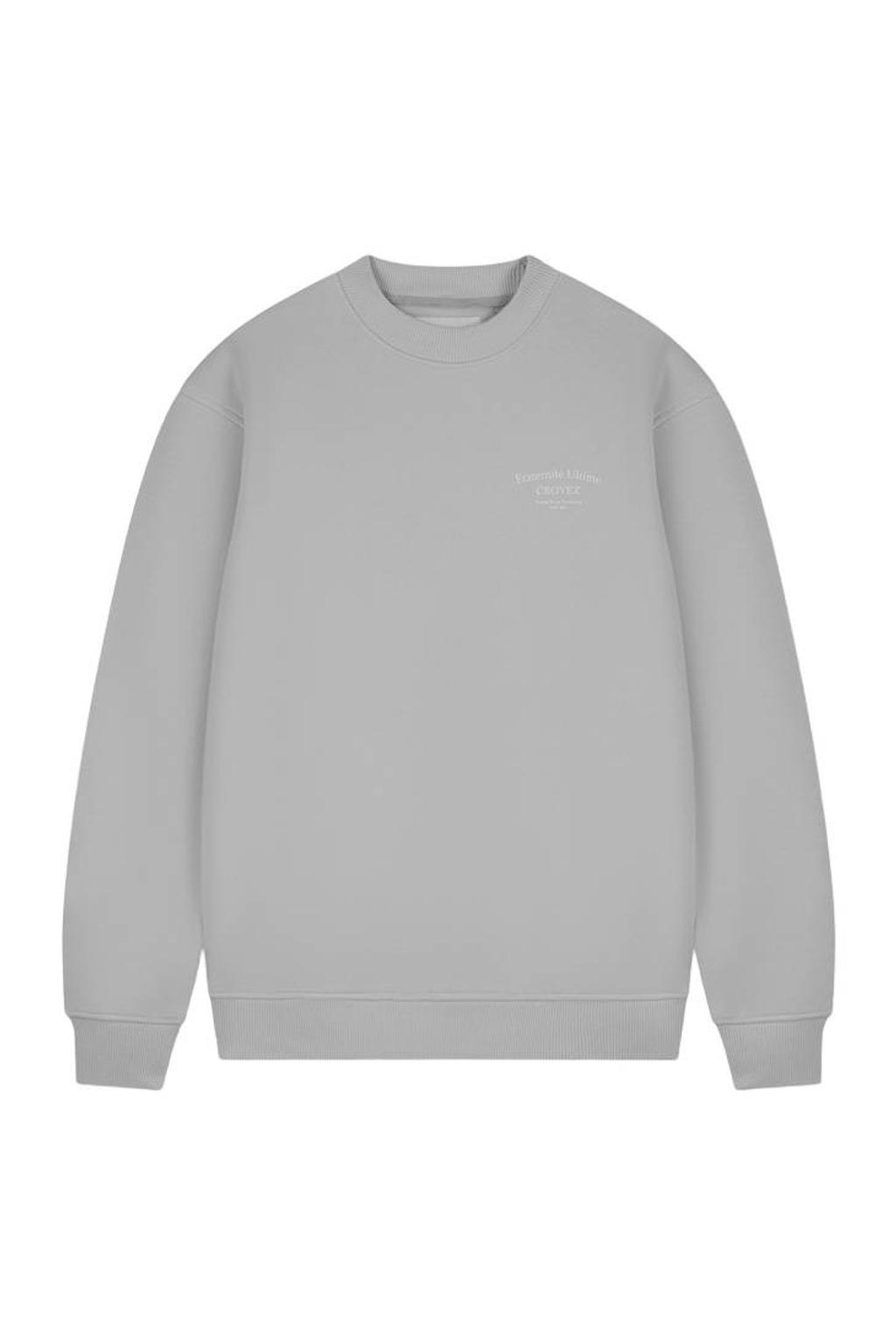 Croyez relaxed fit sweater met backprint - light grey