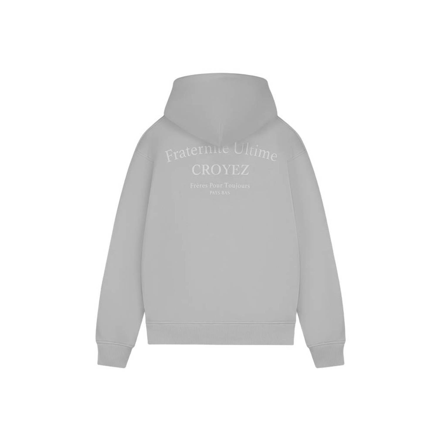 Croyez sweatvest met backprint light grey