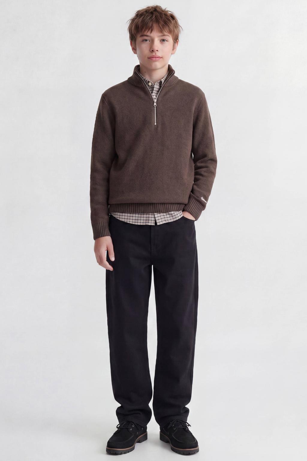 JACK & JONES JUNIOR JPSTALEX ANDREJ baggy casual broek - zwart