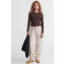JJXX GIRL semi-transparante blousetop - donkerbruin