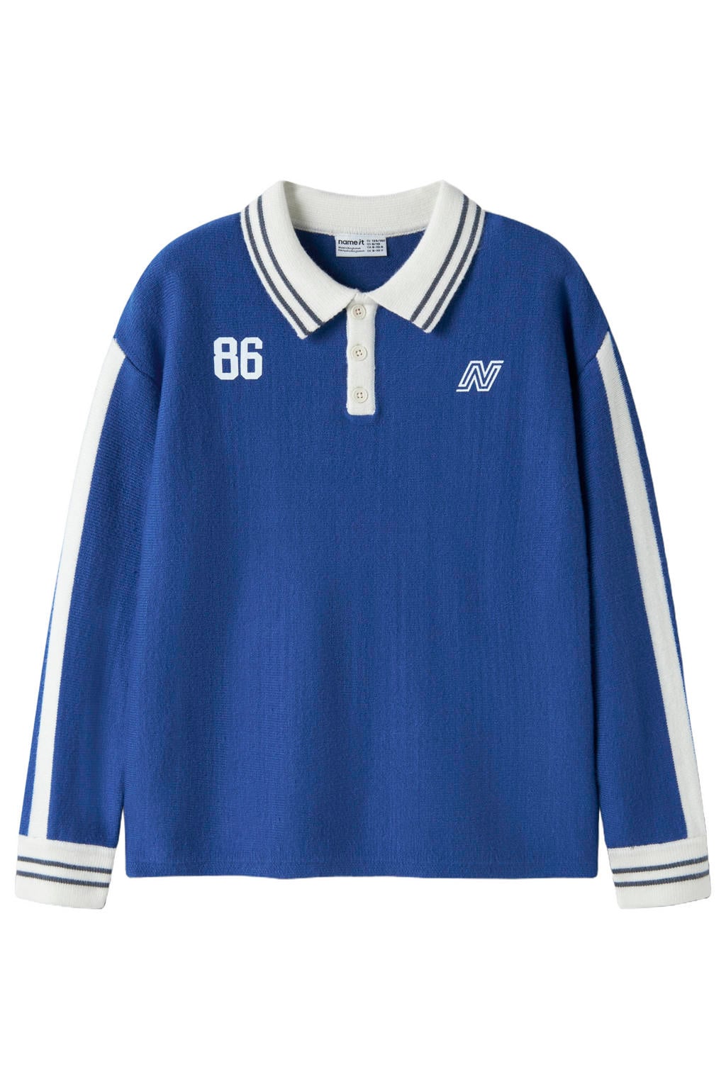 NAME IT KIDS rechtvallende gebreide trui - blauw