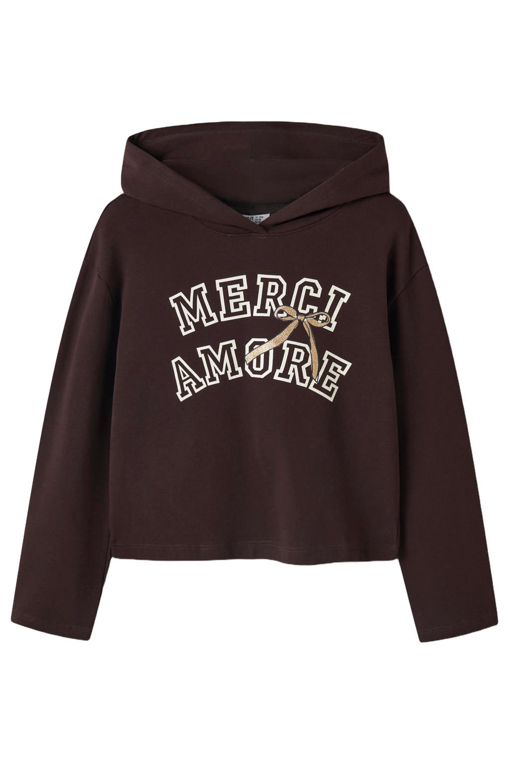 Donkerblauwe meisjes NAME IT KIDS oversized hoodie van sweat materiaal met lange mouwen en capuchon