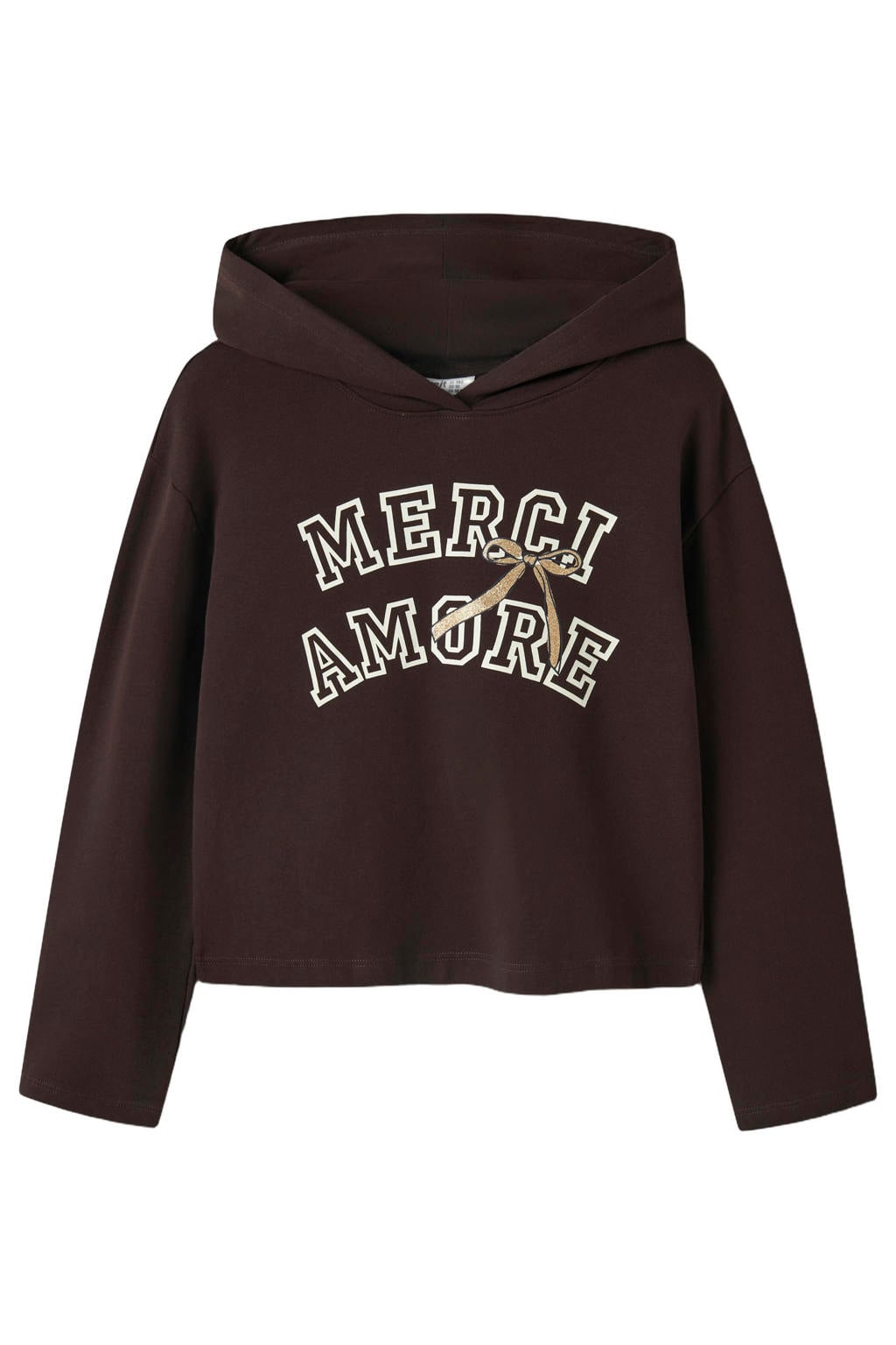 Donkerblauwe meisjes NAME IT KIDS oversized hoodie van sweat materiaal met lange mouwen en capuchon