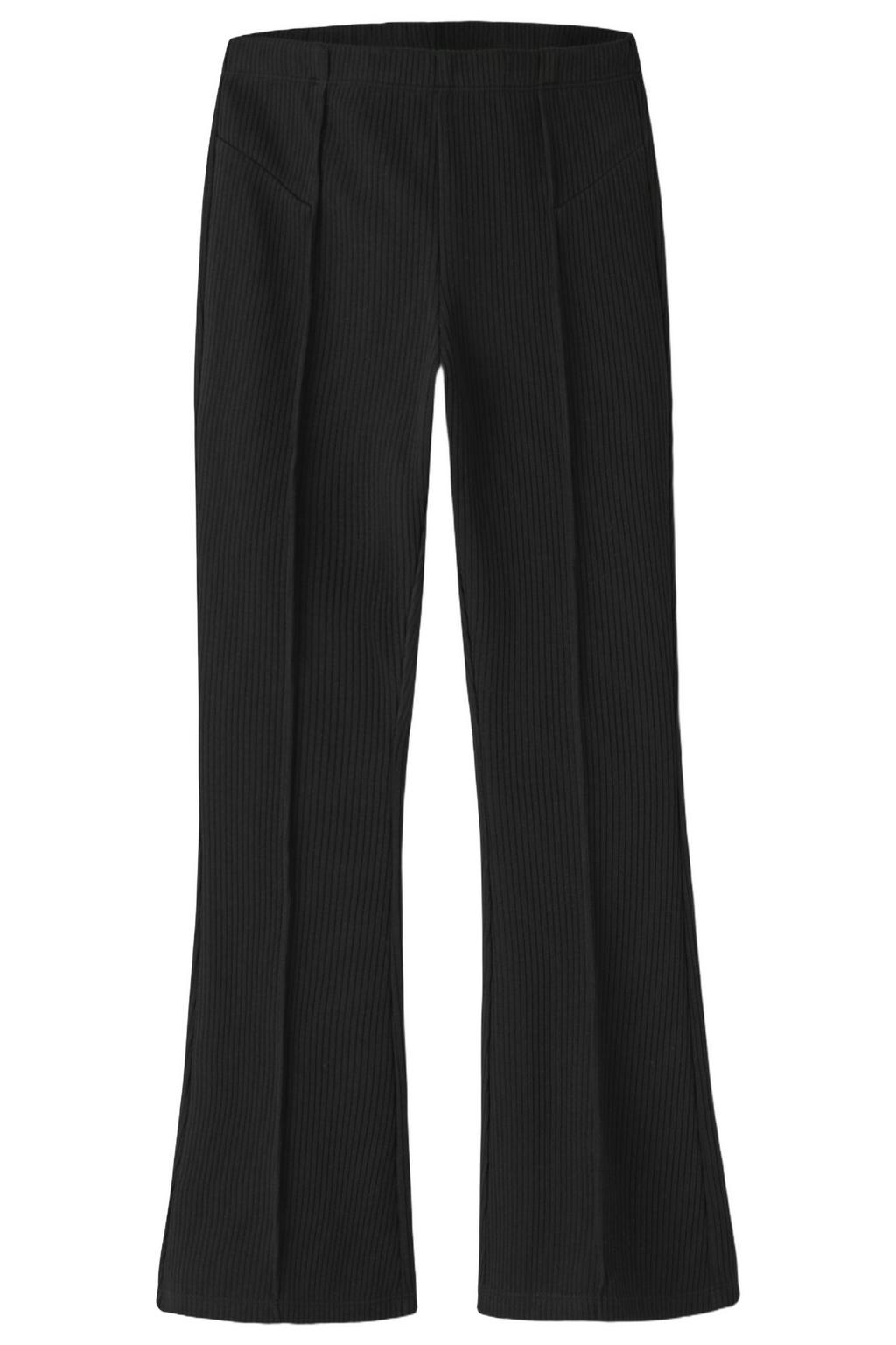 Zwarte meisjes NAME IT KIDS bootcut casual broek van katoen met elastische tailleband en effen