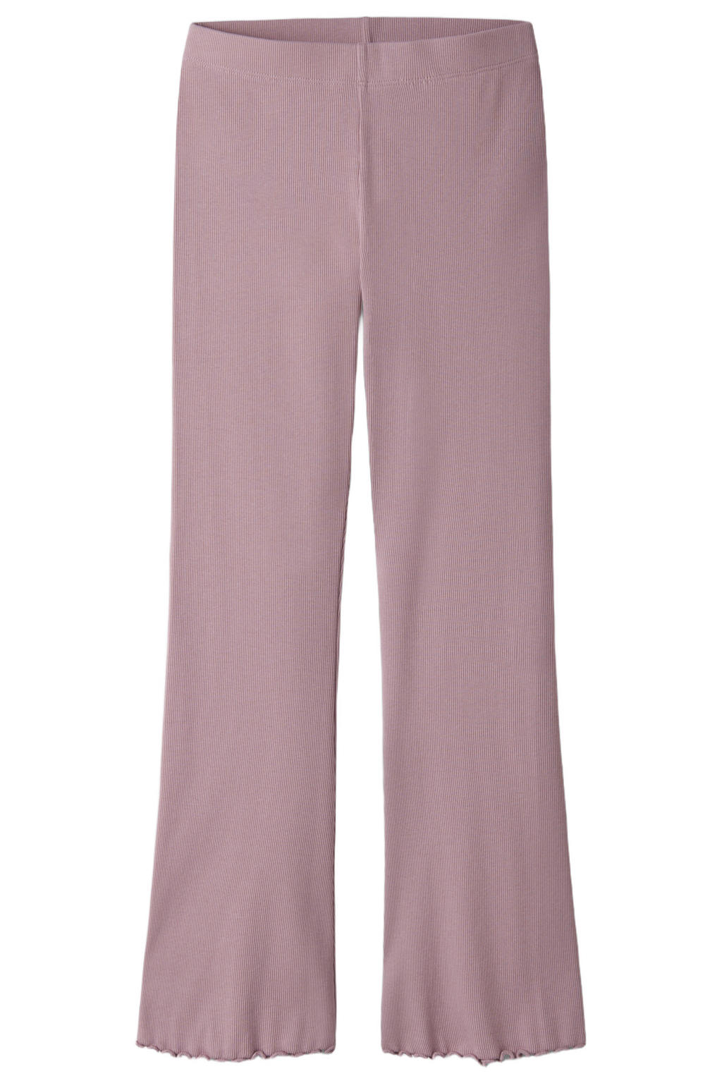 Lilakleurige meisjes NAME IT KIDS flared broek van stretchkatoen met regular waist, elastische tailleband en effen