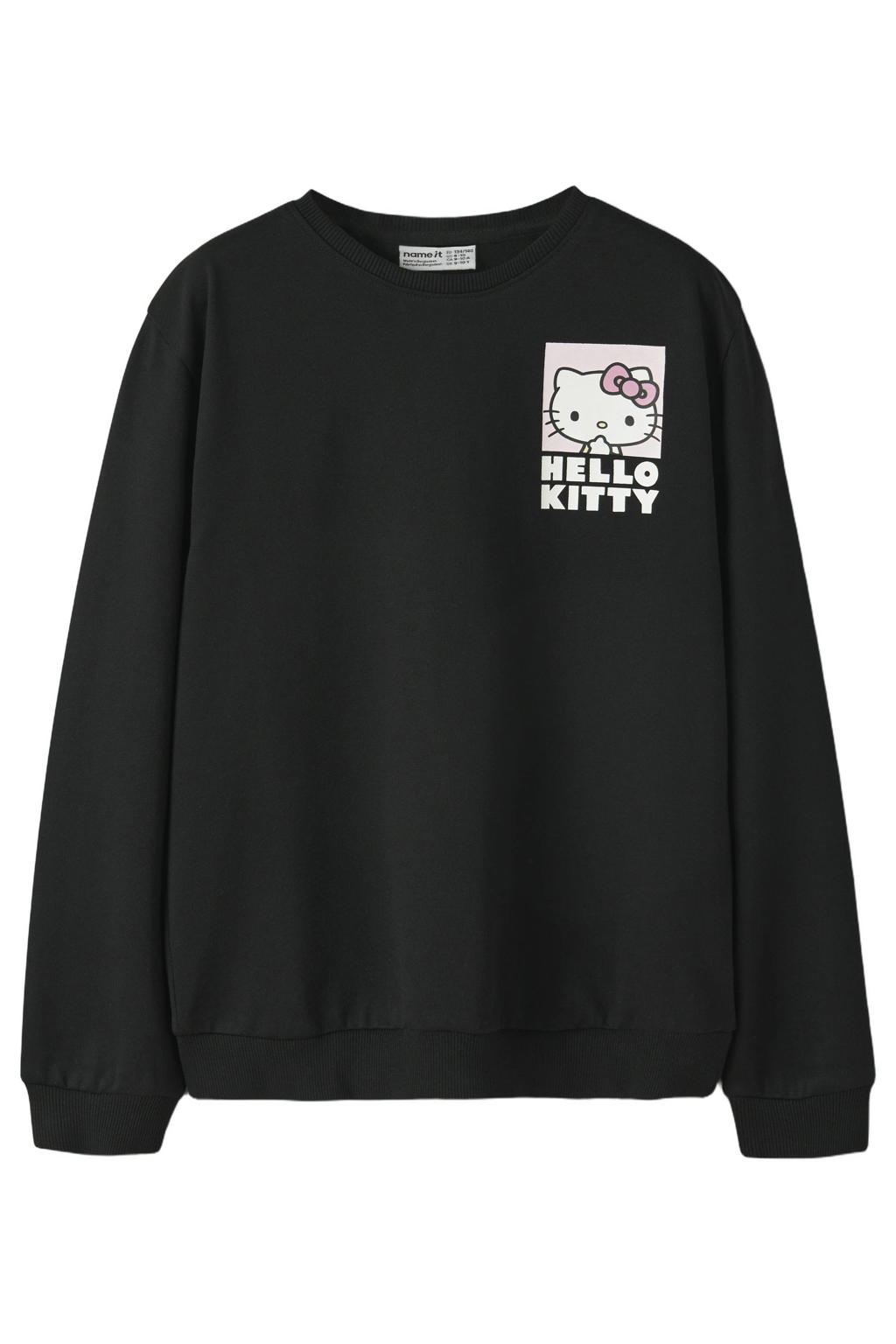 NAME IT KIDS sweater met backprint - zwart