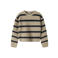 NAME IT KIDS rechtvallende gebreide gestreepte trui - beige