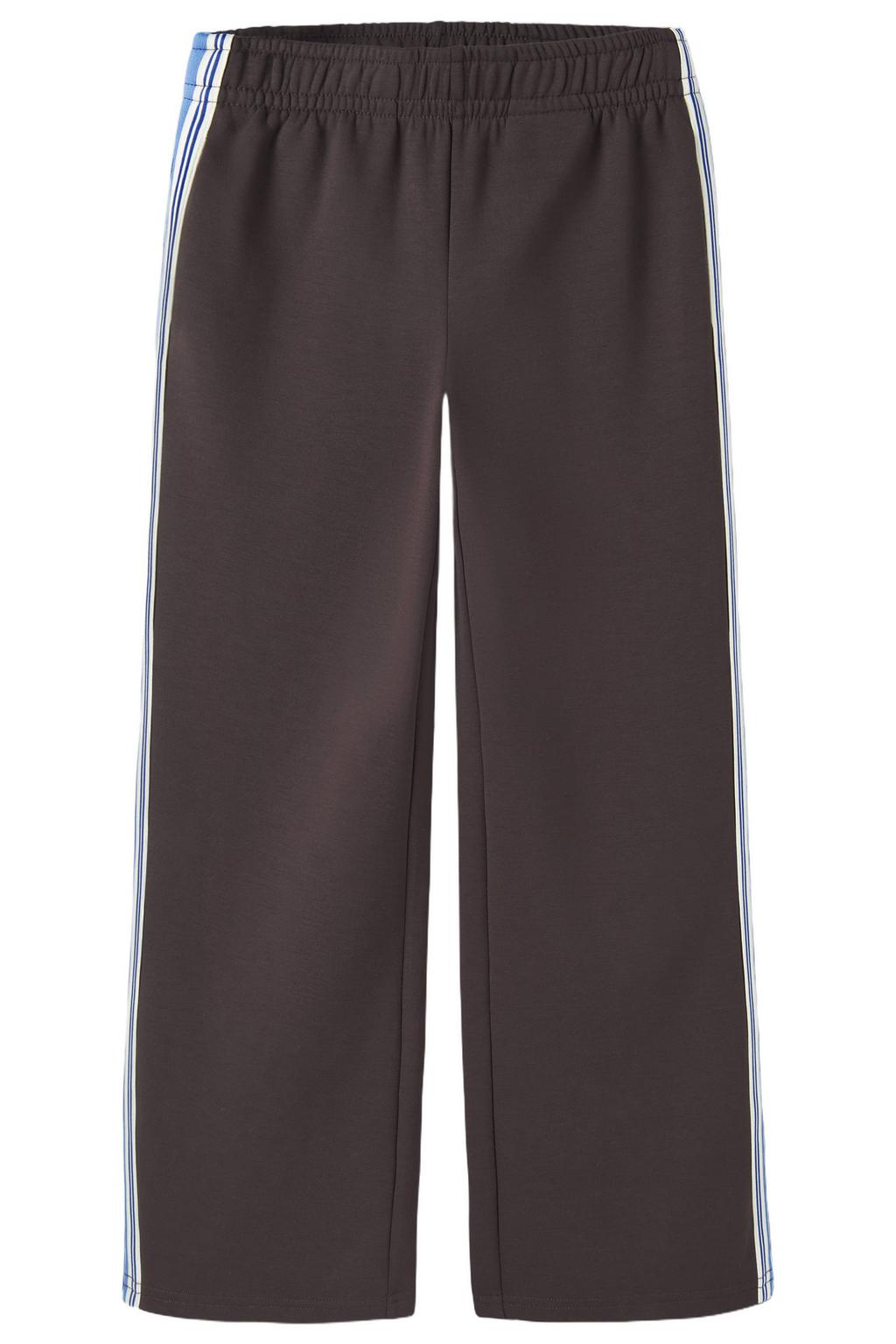 Bruine meisjes NAME IT KIDS wide leg sweatpants met effen