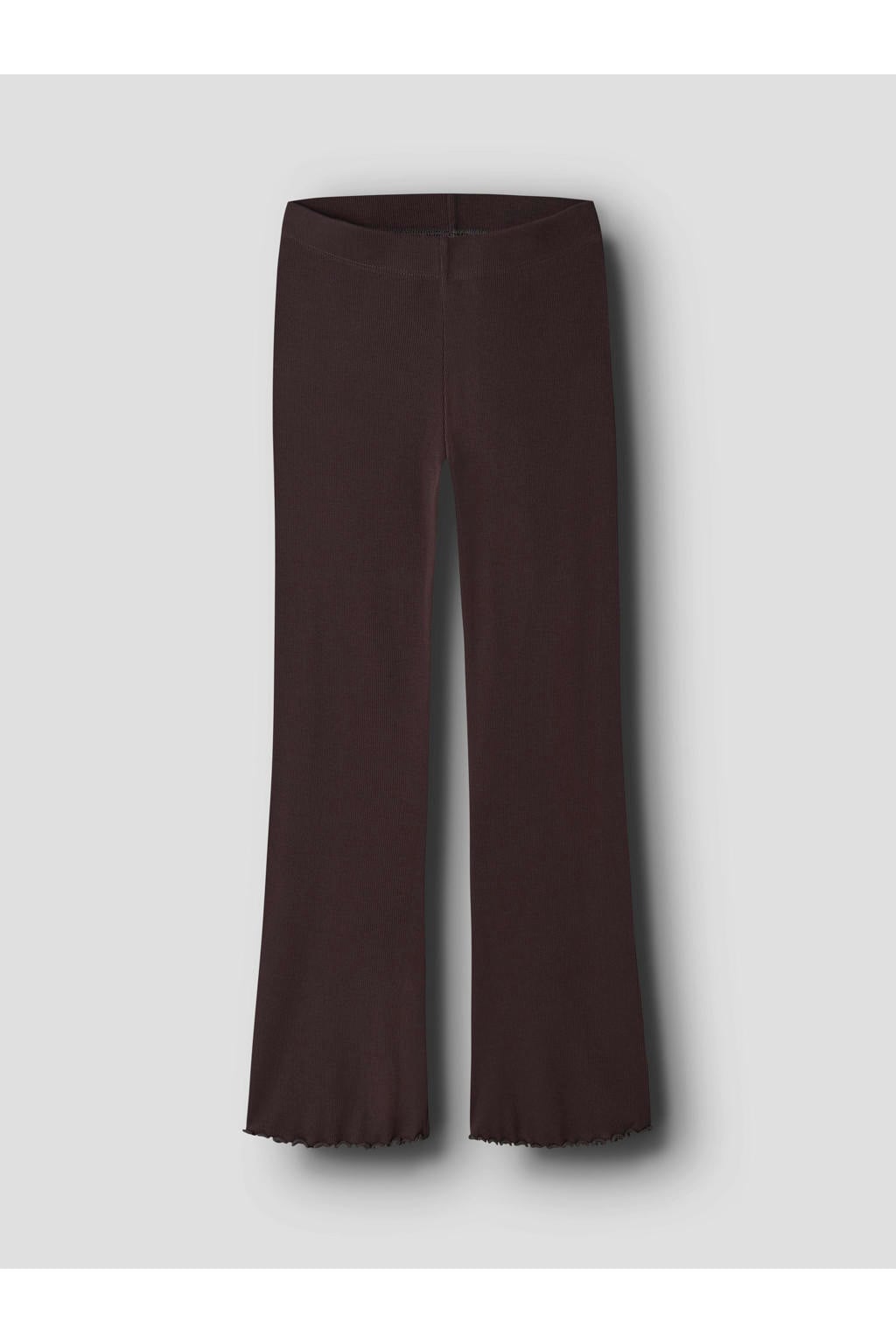 Donkerblauwe meisjes NAME IT KIDS flared broek van stretchkatoen met regular waist, elastische tailleband en effen