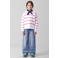 NAME IT KIDS rechtvallende gebreide gestreepte trui - wit