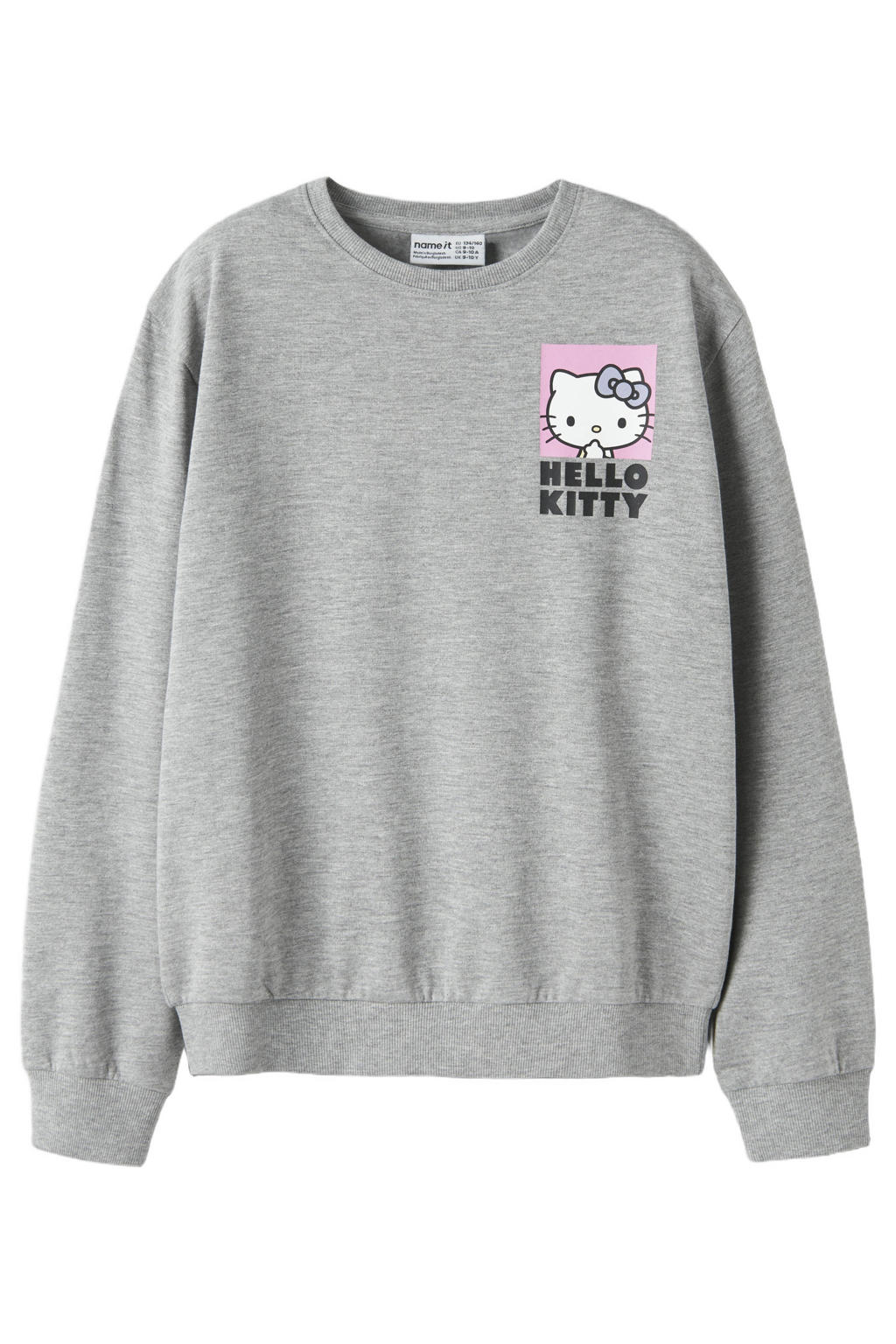 NAME IT KIDS sweater met backprint - grijs