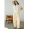 Gossia barrel broek met linnen - ecru