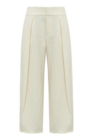 barrel broek met linnen - ecru