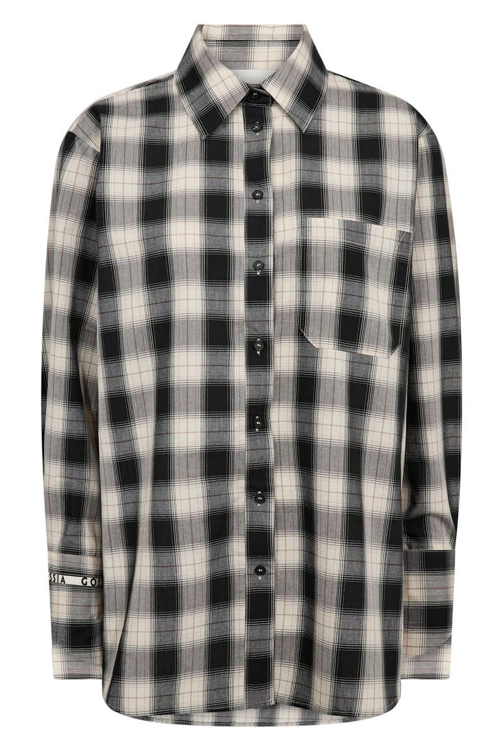Gossia geruite blouse - zwart