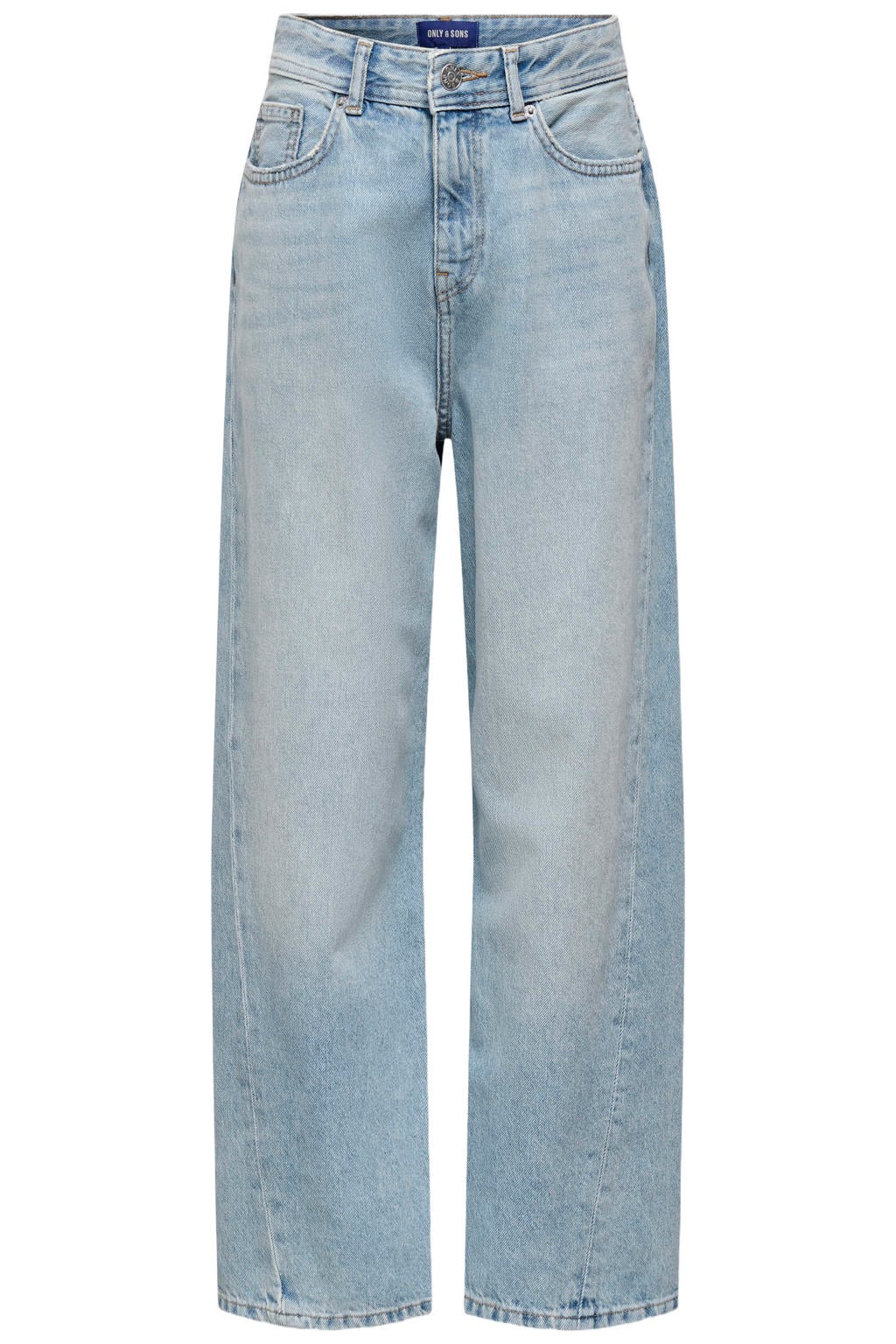 Light blue denim jongens ONLY & SONS JUNIOR jeans van denim met loose fit en effen