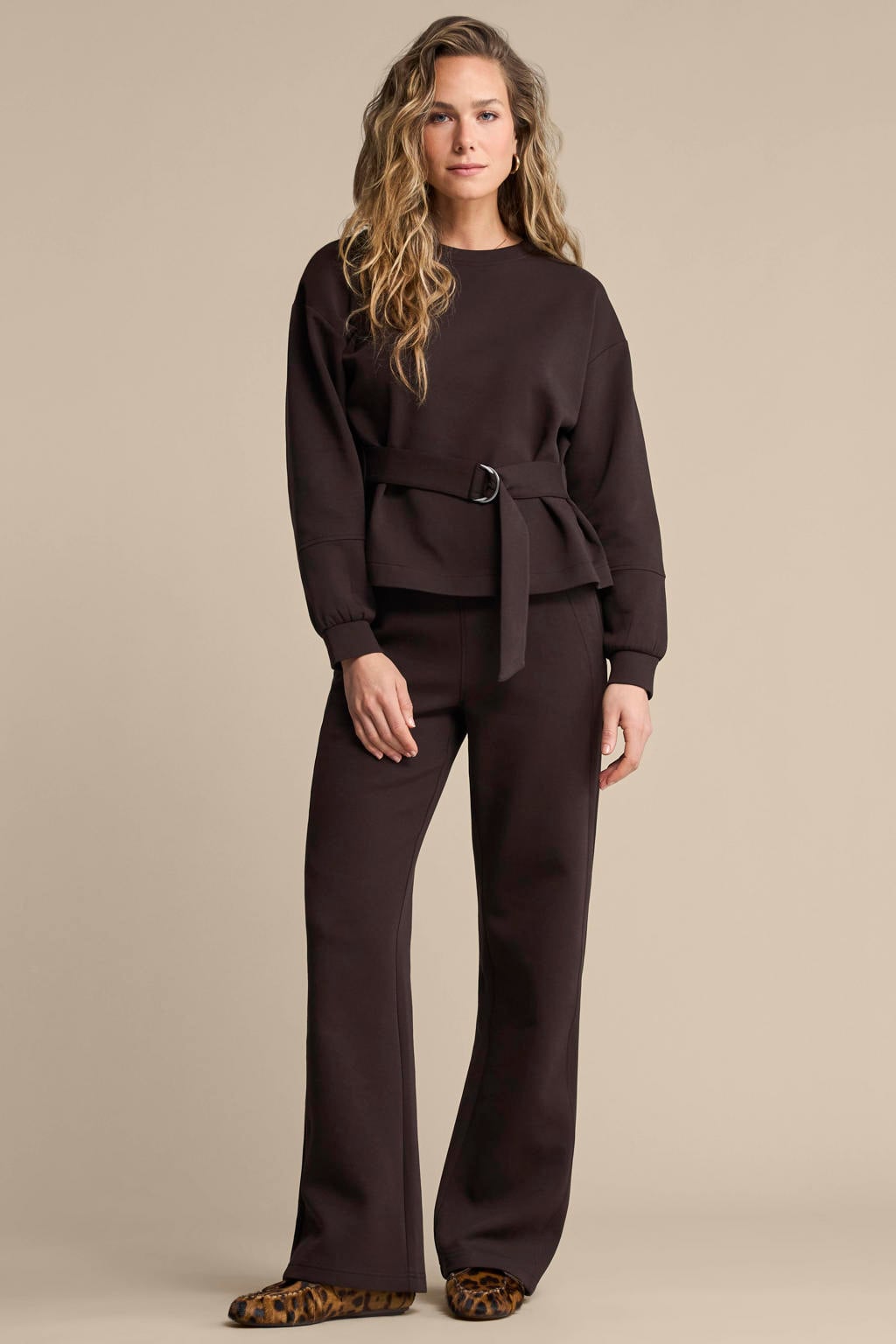 Red Button straight leg broek - donkerbruin